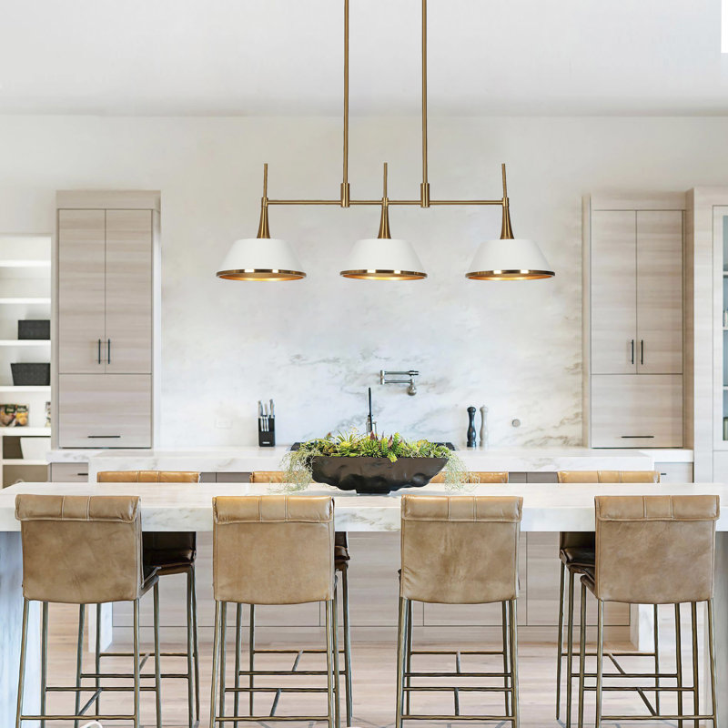 Mercer41 3 Light Gold Kitchen Island Pendant Wayfair